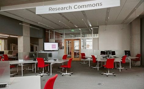 The entrance to the Research Commons, located on the third floor of Sawyer. (Photo courtesy of Elena Minkov)