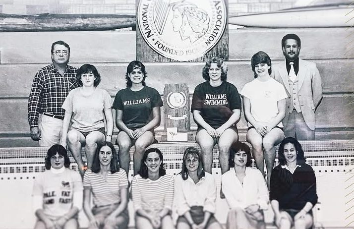 Samuelson, top left, pictured with his NCAA winning team. (Photo courtesy of Elizabeth Jex.)