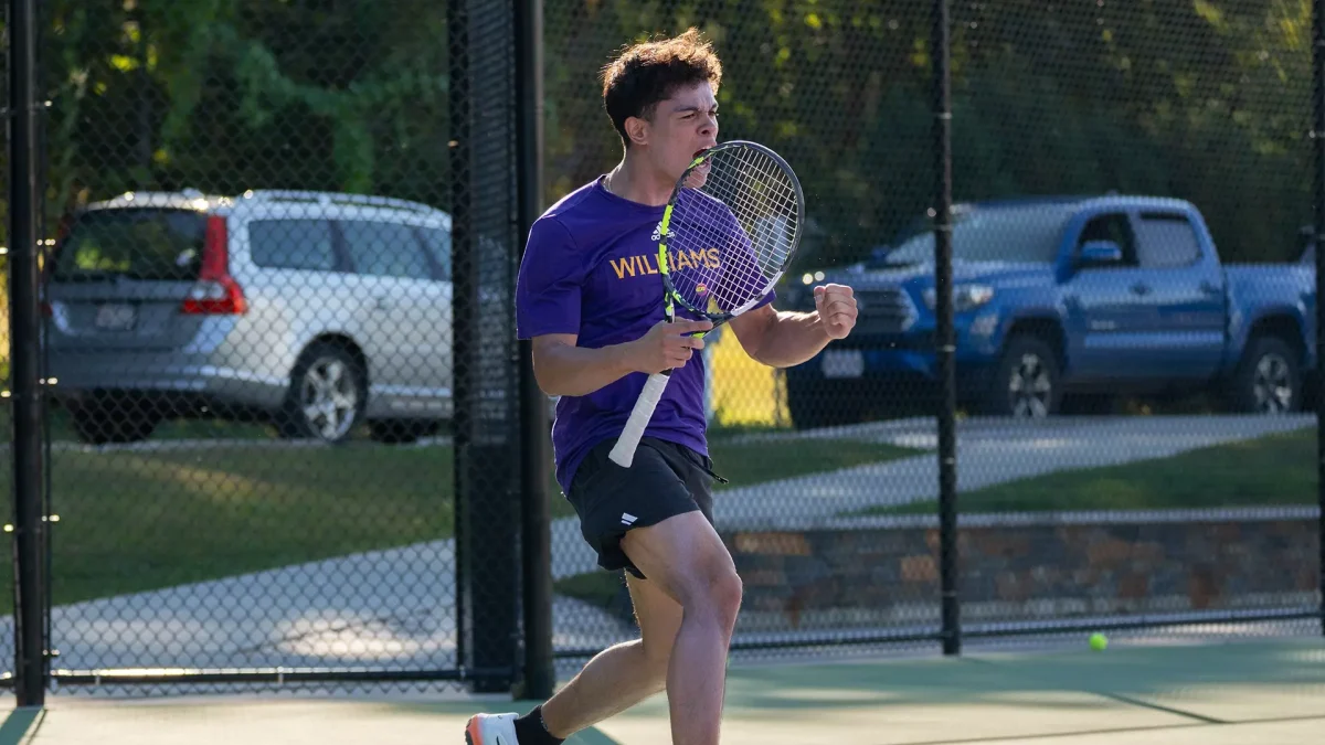 Men’s tennis beat Trinity 7-0 after getting swept by Tufts the previous day. (Photo courtesy of Sports Information.)