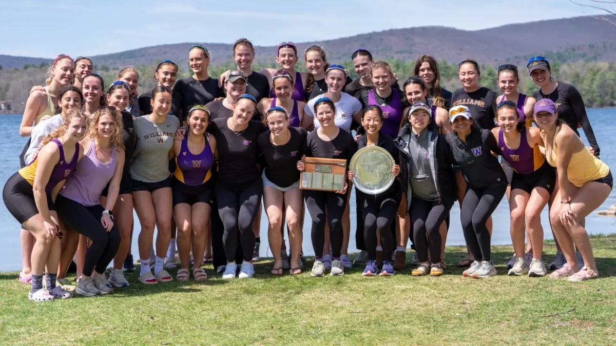 Women’s crew won the 1v and 3v races at the Little Three Championship on Lake Onota on Saturday. (Photo courtesy of Rachel Davis).