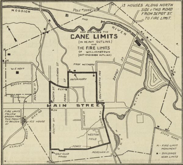 Diagram of the contest playing field in 1913. (Courtesy of The Williams Record).