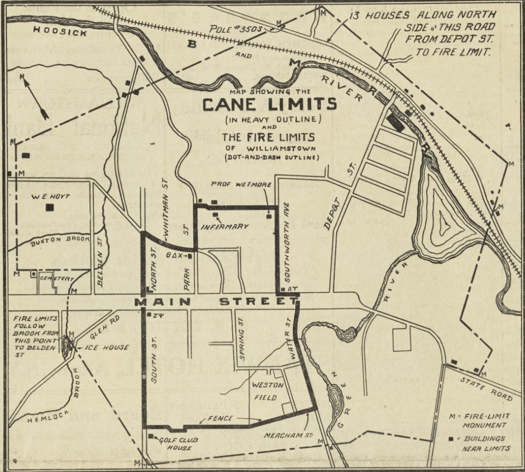 Diagram of the contest playing field in 1913. (Courtesy of The Williams Record). 